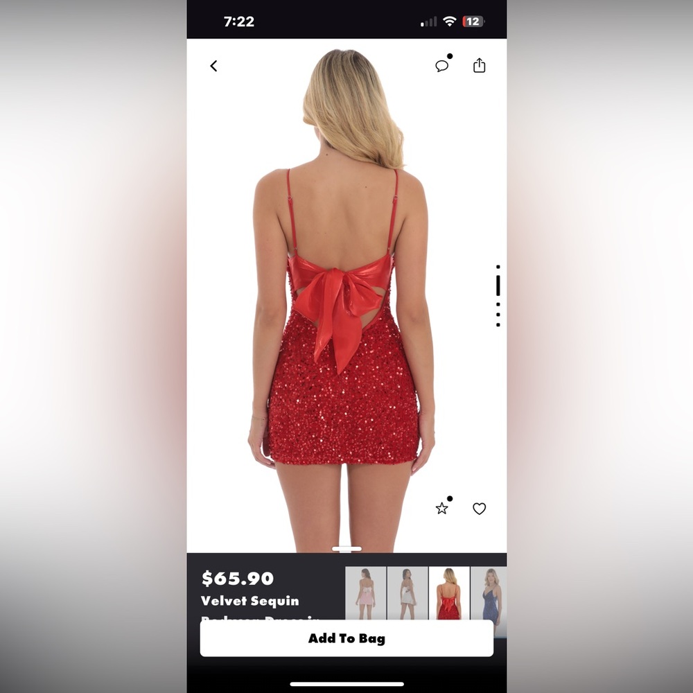 Red velvet sequin bodycon short dress